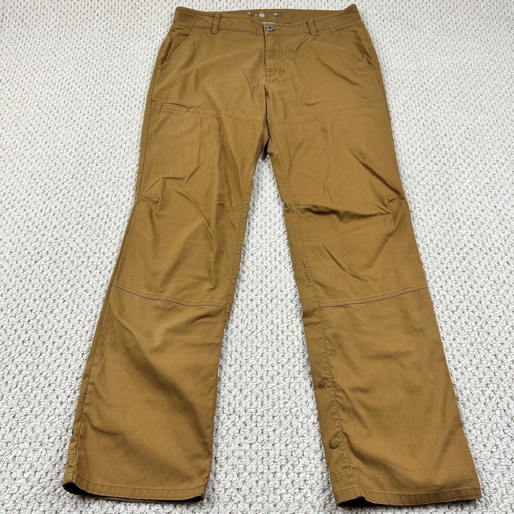 Mountain Hardwear AP Pants Mens 32x30 Brown Roll Up Performance Stretch Hiking
